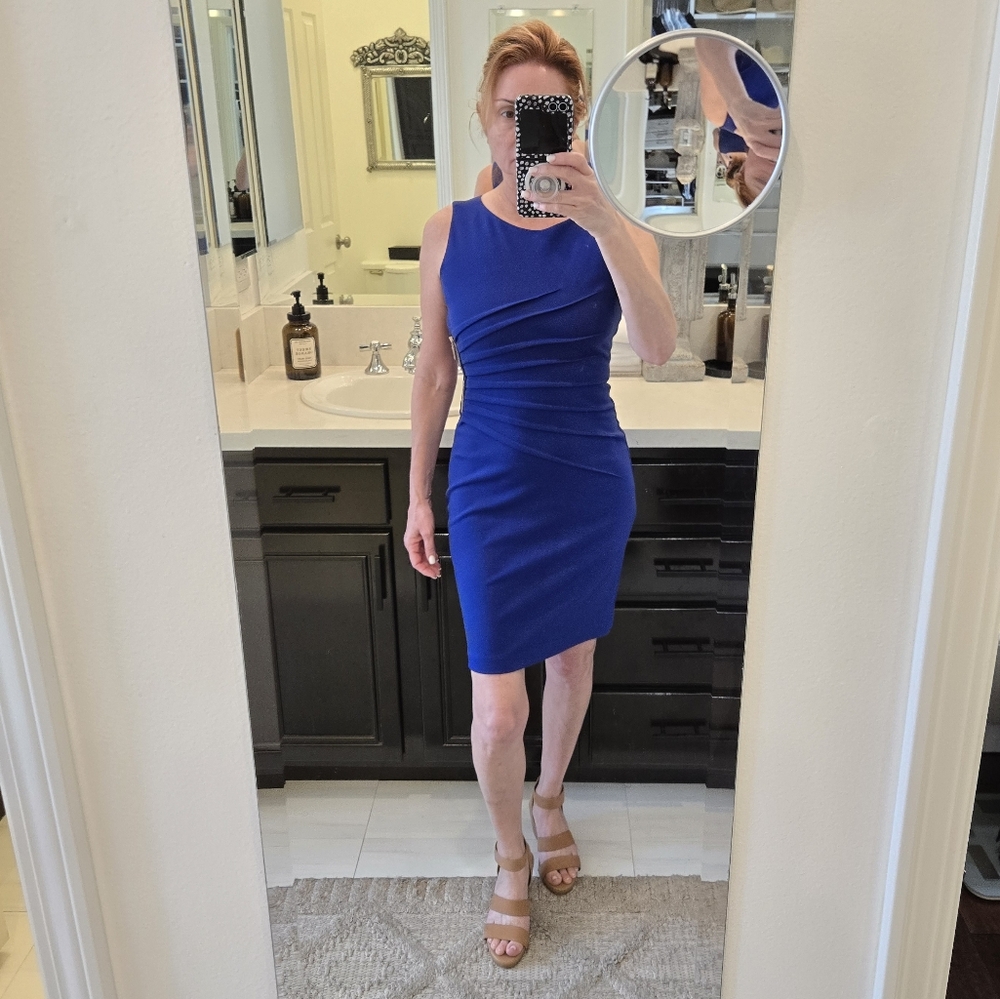 Royal Blue Sleeveless Midi Dress